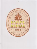 Etikette (klein) - Riesling x Silvaner Halbinsel Au 1960 /bd