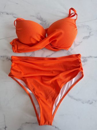 Damen Bikini, gerippt, High Waist, Gr. M