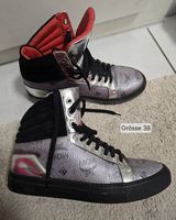 MCM High Top Sneaker Mettalic Silber