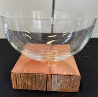 Glas Schale auf Holz Sockel - Zeitloses Design !