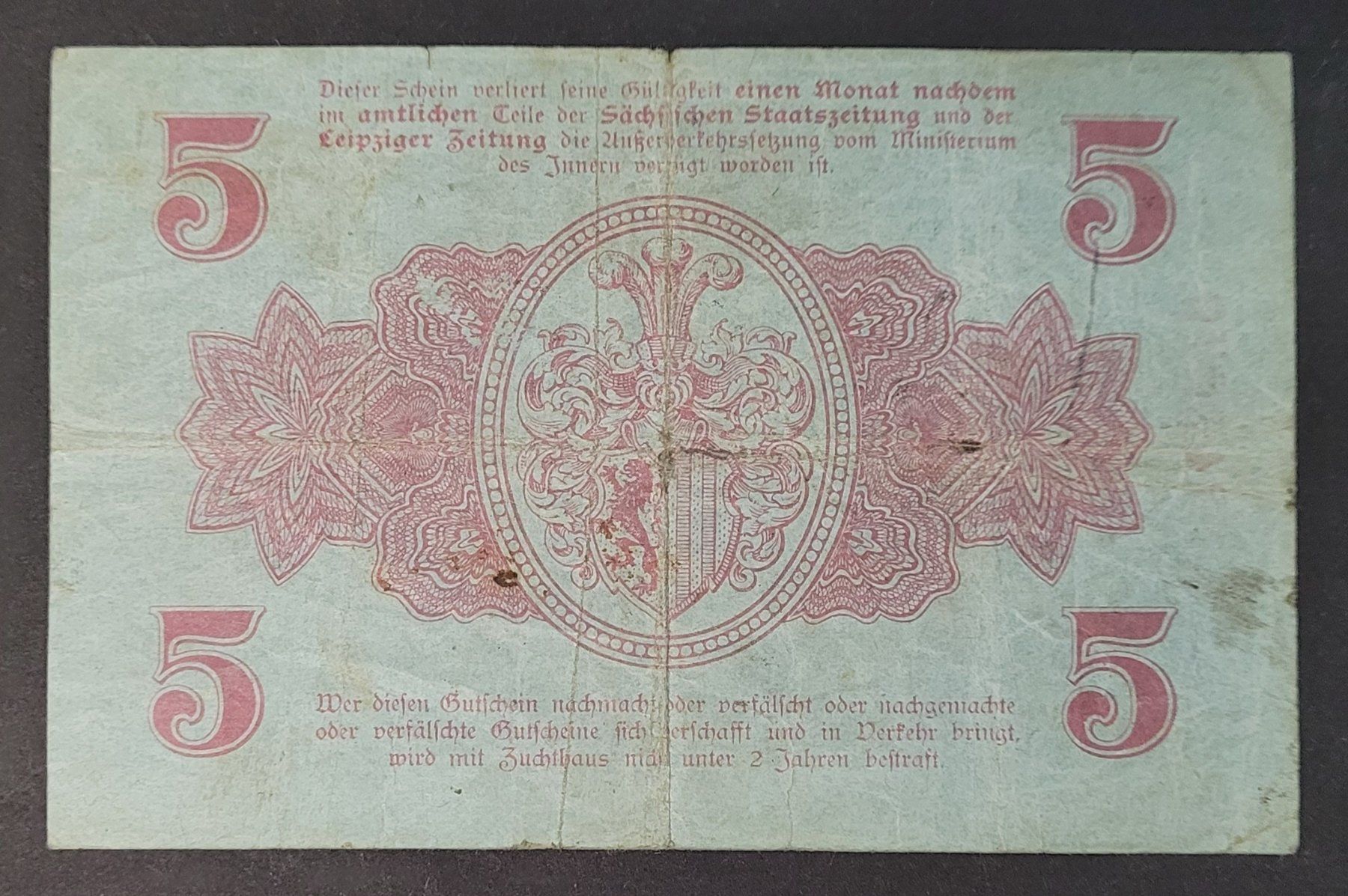 Banconote: 5 MARK / LEIPZIG 1918 – Usato da Mumpf venduto da antonio_schweiz_961 1
