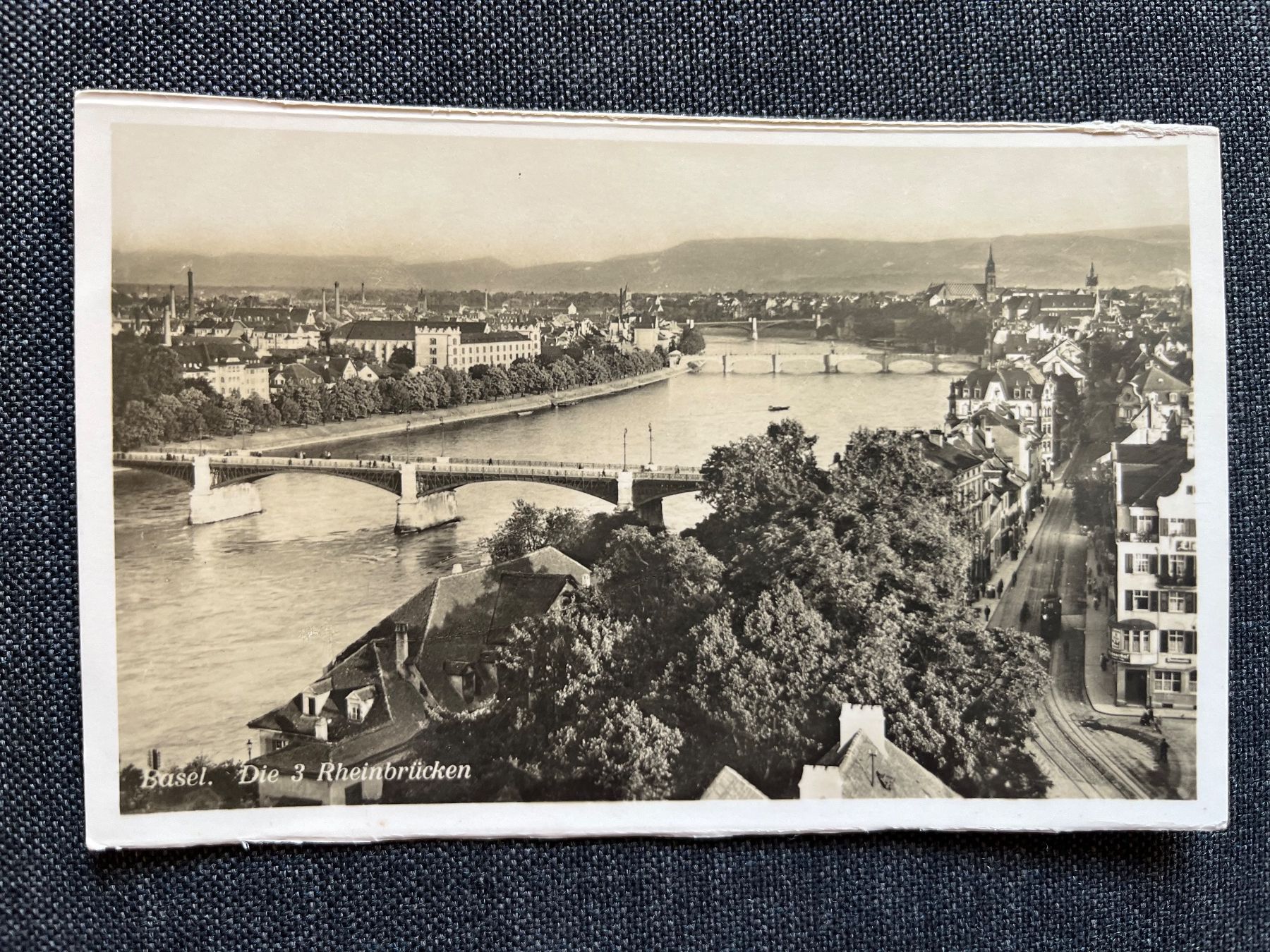 Cartoline postali: Alte postkarte Basel, die 3 Rheinbrücken – Usato da Châtel-St-Denis venduto da Vaillant1