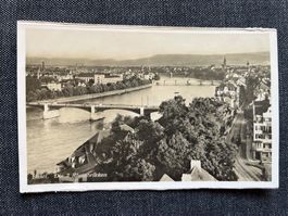 Alte postkarte Basel, die 3 Rheinbrücken