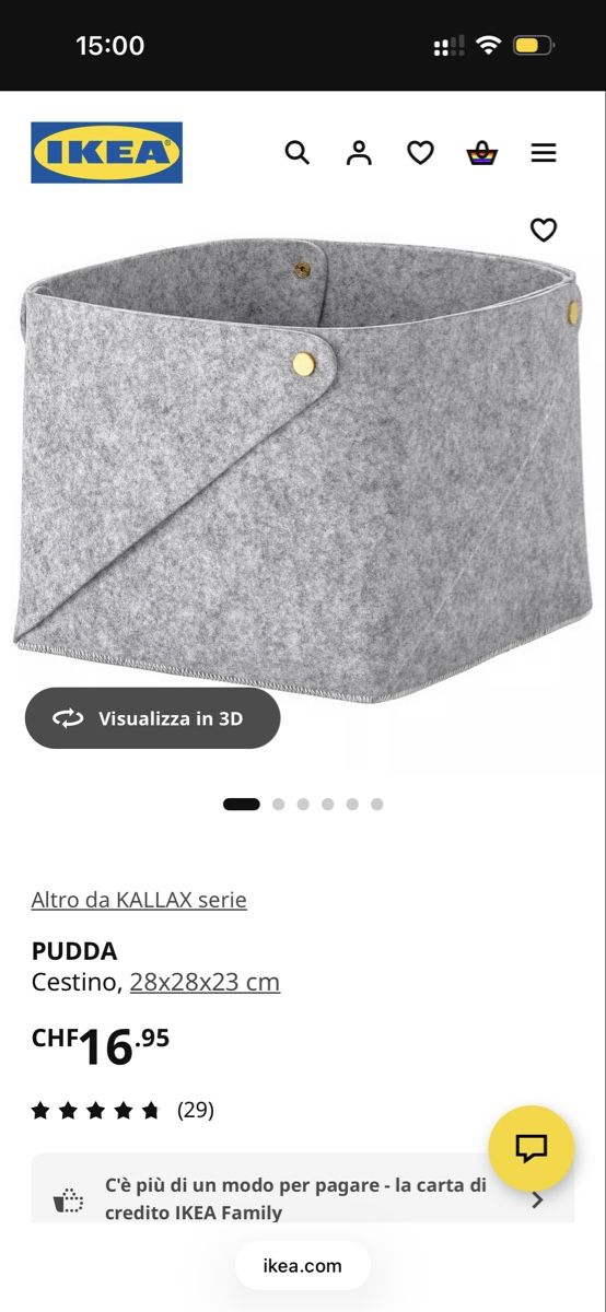 Ikea Altro per la casa: Panier PUDDA IKEA 3 pièces  – Usato da Genève venduto da gai_w7bf 3
