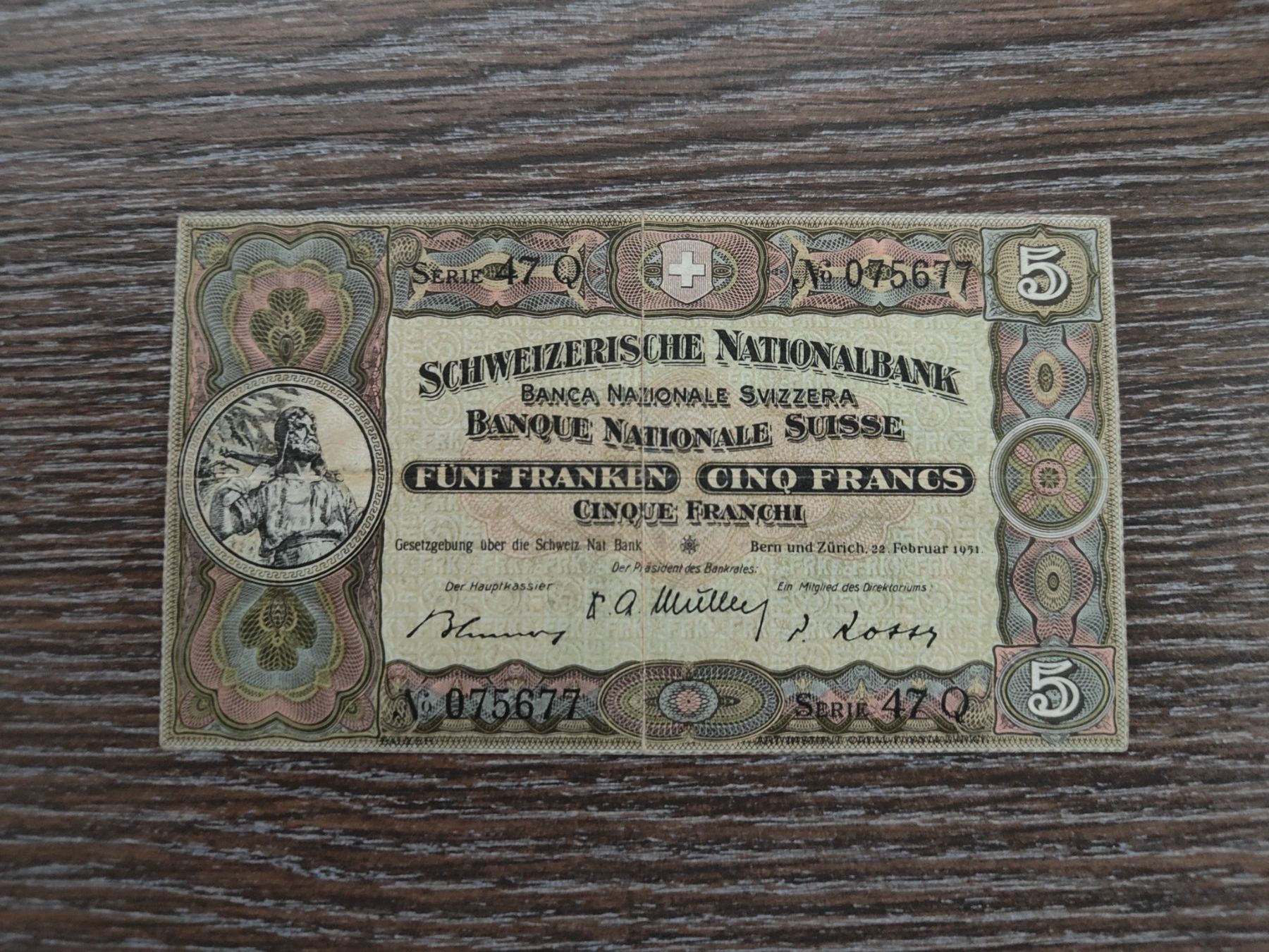 Banconote: Schweiz 5 Franken 1951 !!!!!!! – Usato da Flaach venduto da Lonzo99