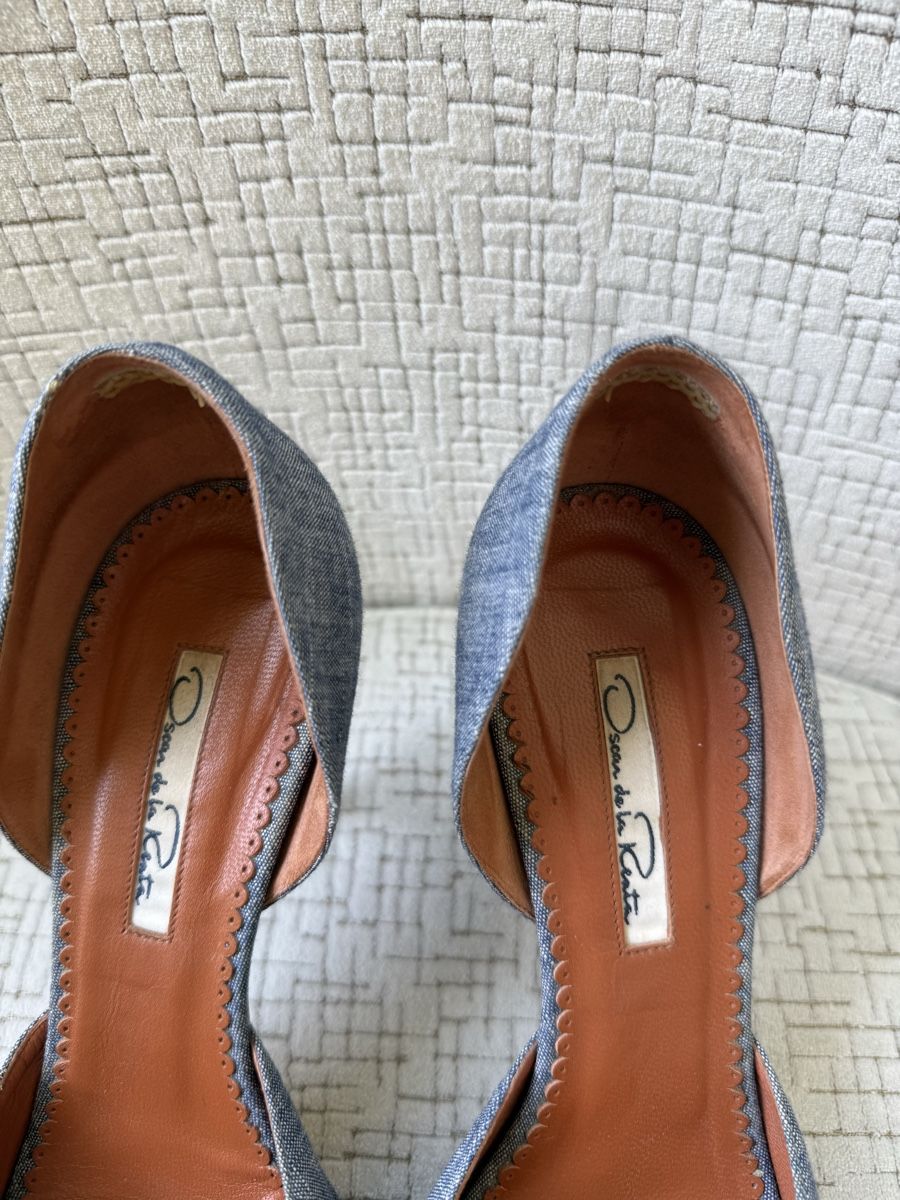 Damenschuhe: Escarpins Oscar de la Renta denim et python – Taille 38 – Neu (gemäss Beschreibung) aus Genève von iry_67wr 5