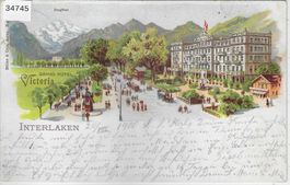 Gruss aus Interlaken - Grand Hotel Victoria - Litho