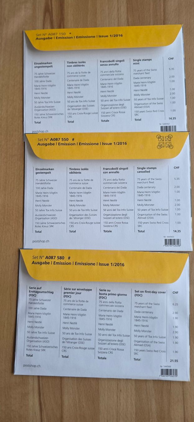 Alle Briefmarken: CH-Briefmarken Jahresausgabe 2016 – Neu (gemäss Beschreibung) aus Wettswil von Schnuebe 1