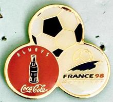 Coca-Cola Pin Fussball WM Frankreich  rar