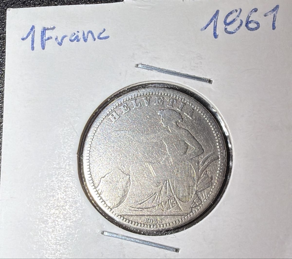 Tutti le monete: Pièce 1 Franc Suisse 1861  – Usato da SION venduto da MARCO-P-SION 1