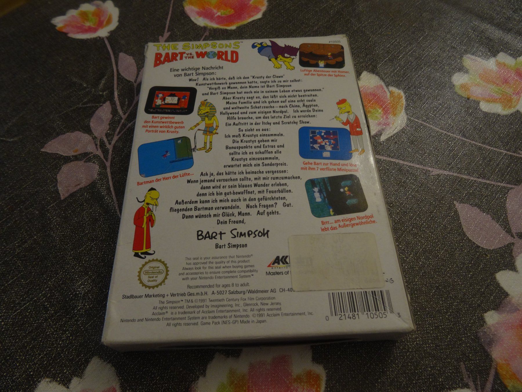 Nintendo Giochi: The Simpsons - Bart vs. The World NES OVP – Usato da Olten venduto da Disc-Ausverkauf 3