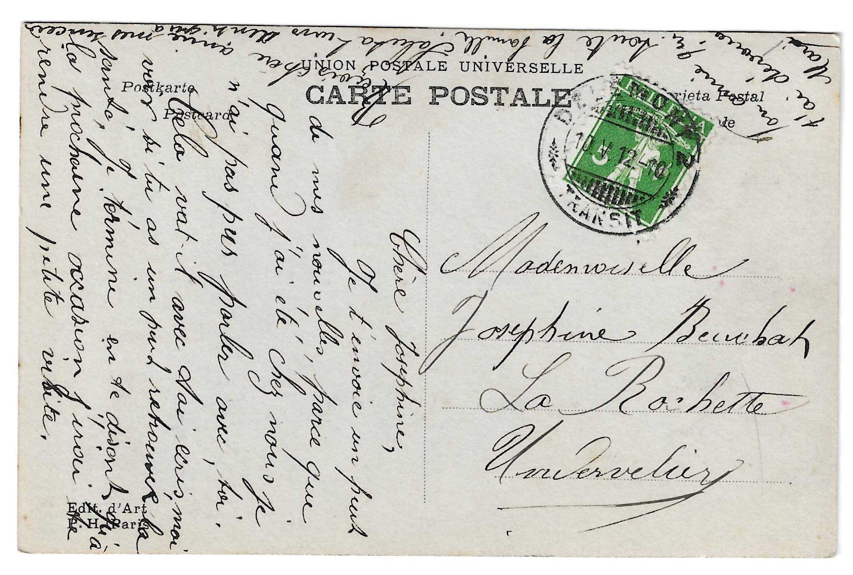 Cartoline postali: Baisers Sincères – Usato da Kloten venduto da kanschweiz 1