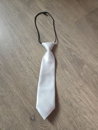 Kinderkrawatte mit Gummiband, festlich weiss, Einheitsgrösse