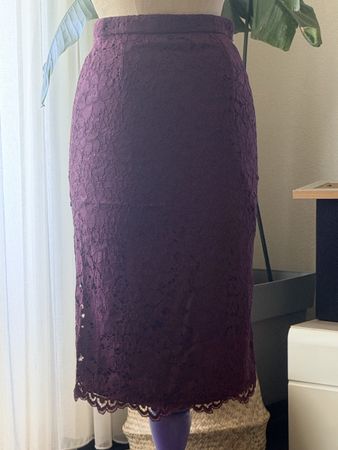 Elegant Plum Lace Skirt 