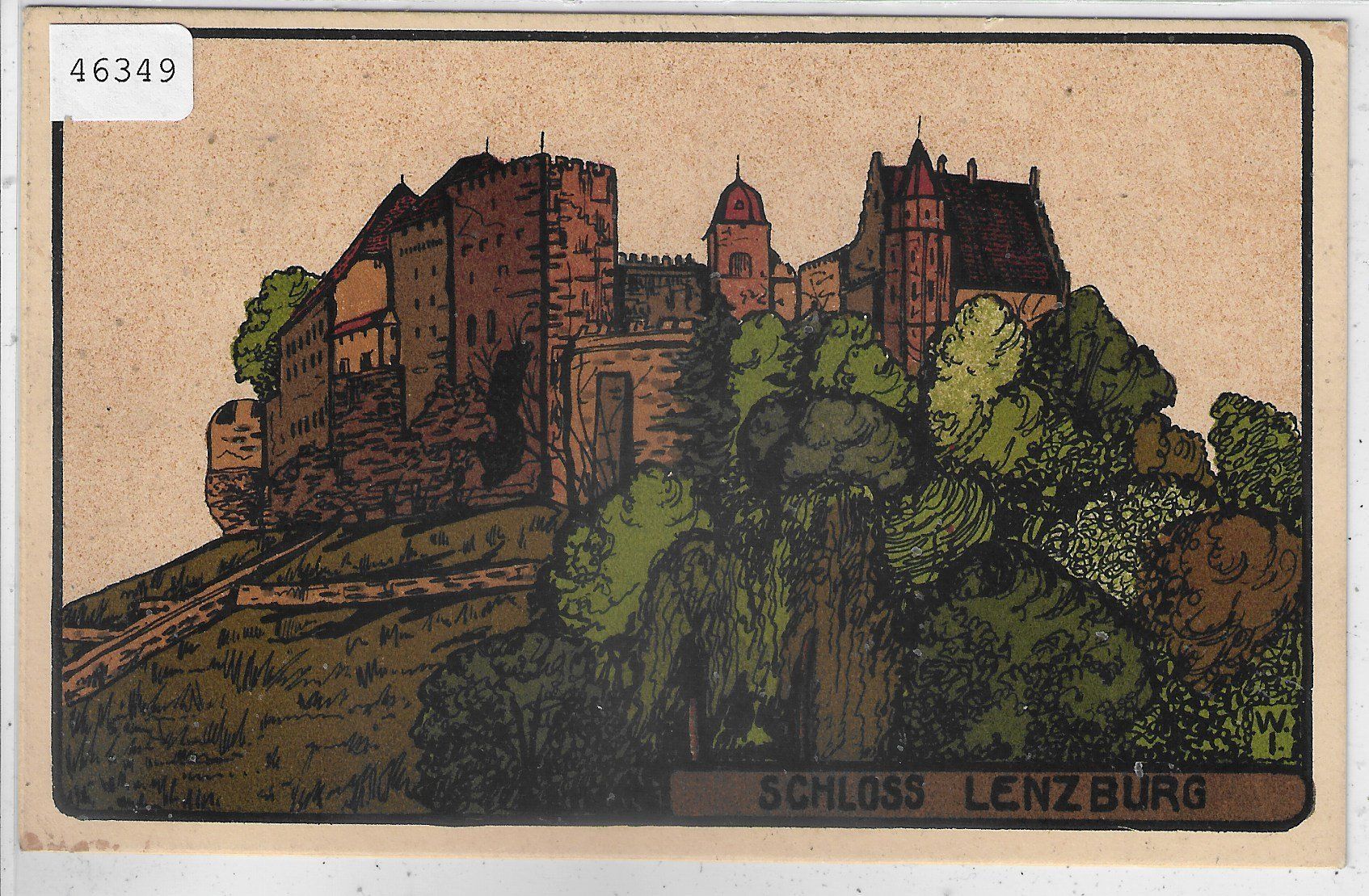 Cartoline postali: Schloss Lenzburg - Litho – Usato da Ettingen venduto da Kartenplanet