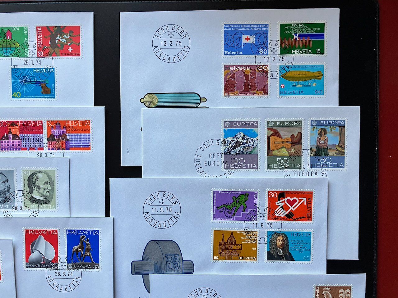 Alle Briefmarken: FDC Schweiz 1973-75 komplett – Gebraucht aus Nesslau von zueri6 5