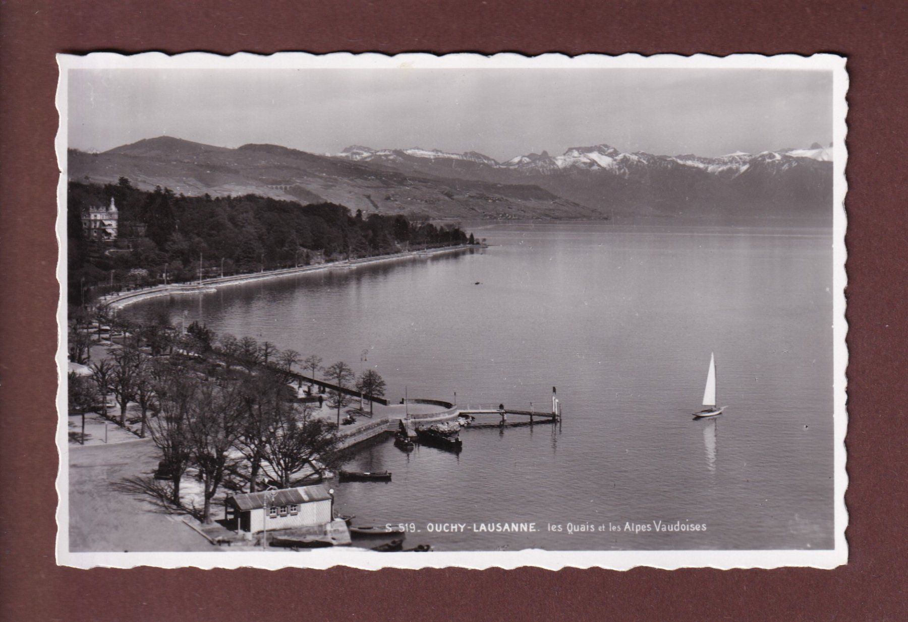 Cartoline postali: LAUSANNE - Quai d'Ouchy - 1943 – Usato da Pully venduto da nicecards
