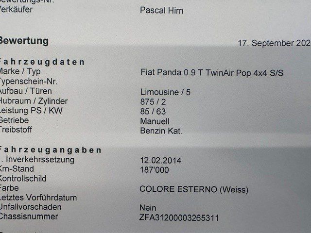 Fiat Automobili: Fiat Panda 0.9 Twin Air Pop 4x4 – Usato da Oberriet SG venduto da jeepv8 7