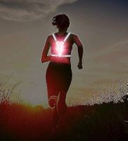 Leuchtweste LED + reflektierend für Sport im Dunkeln / PINK!