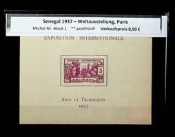 SÉNÉGAL BLOC NEUF** 1937. COTE 9.50 EUROS /U458