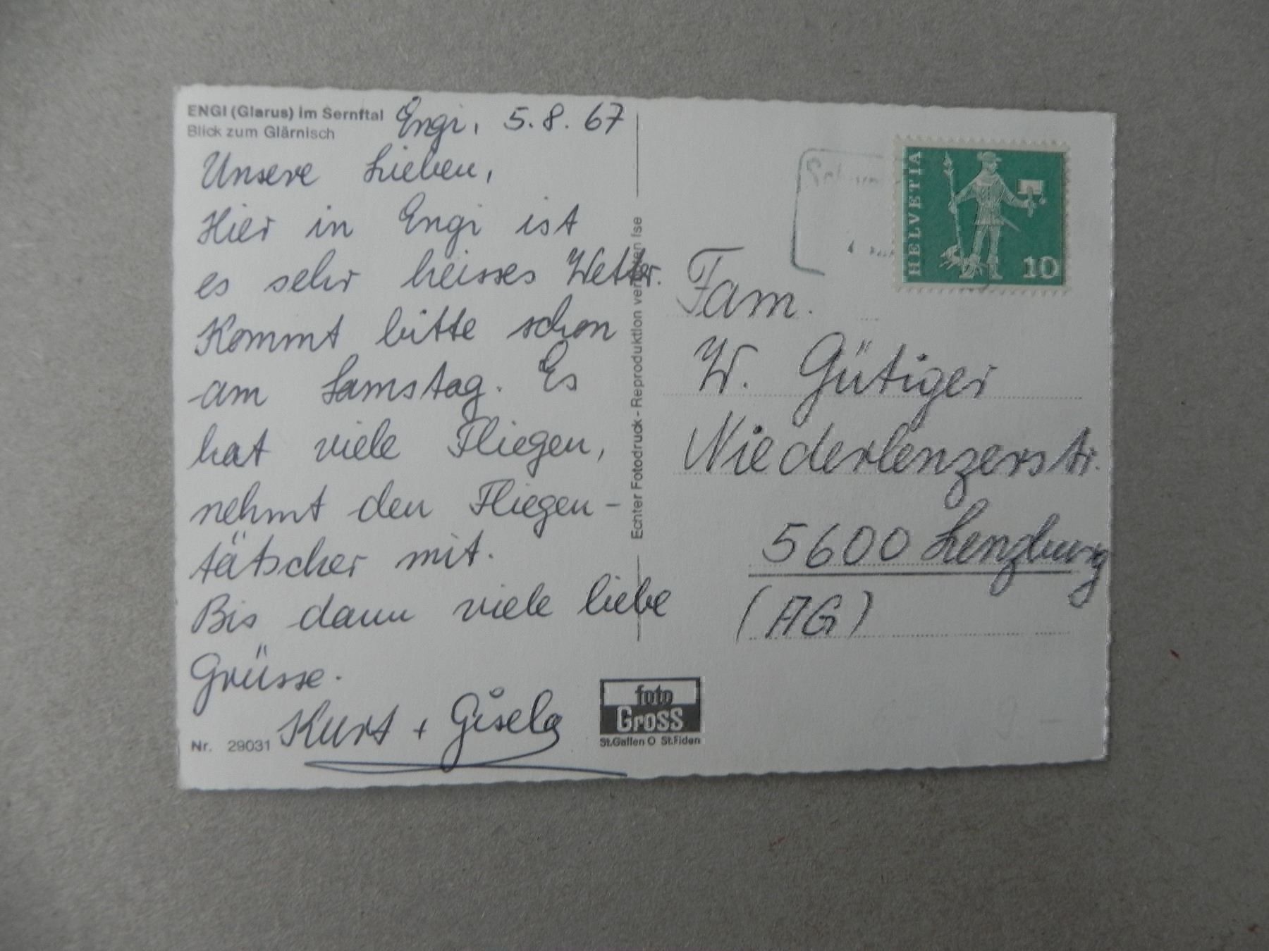 Cartoline postali: Ansichtskarte Engi Glarus GL – Usato da Siebnen venduto da krimsie 1