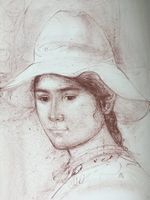 EDNA HIBEL(1917-2014) Lithographie "Magda", signiert