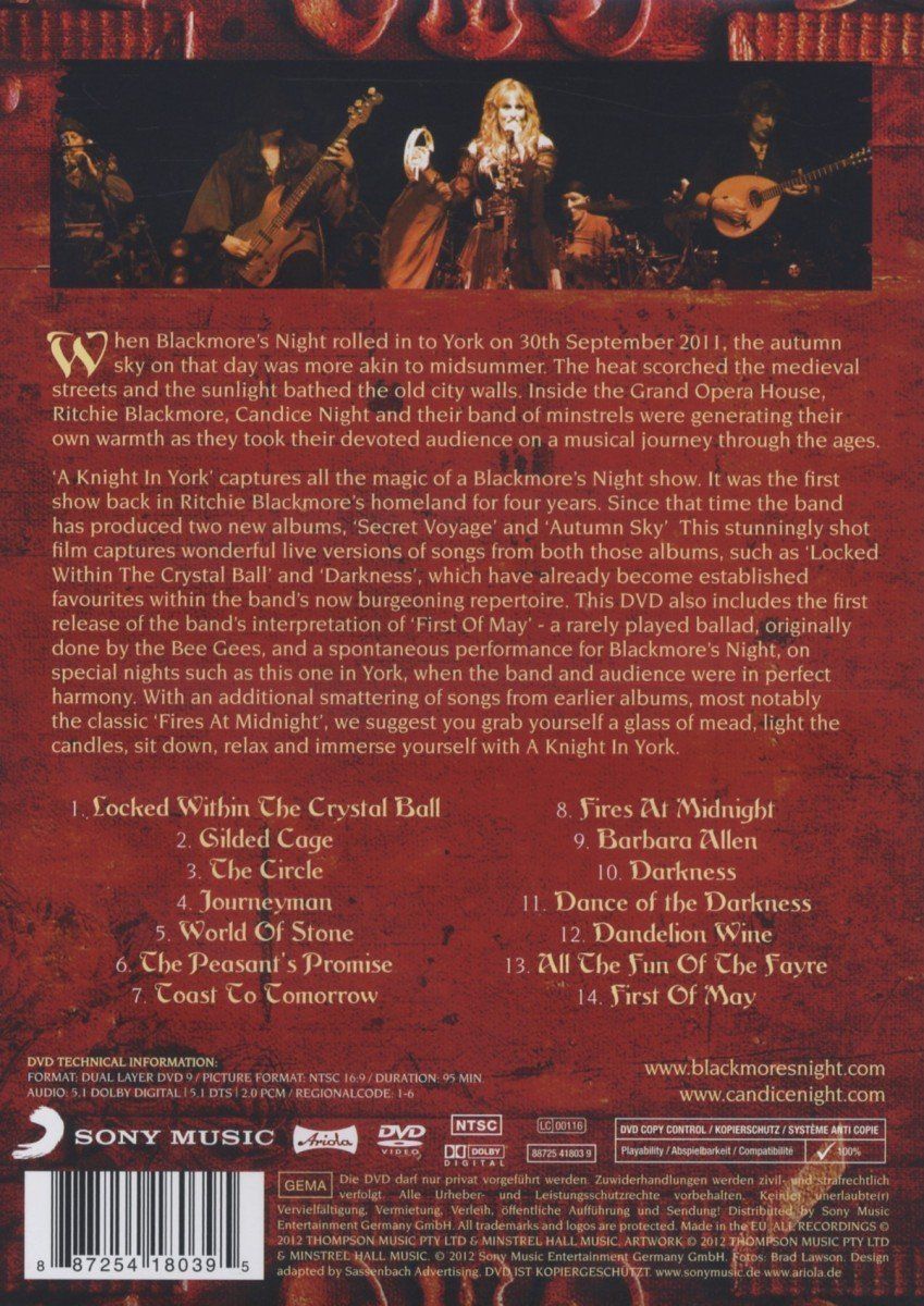 Alle DVDs: Blackmore's Night: A Knight in York – Neu und originalverpackt aus Niederhasli von Hsoz 1