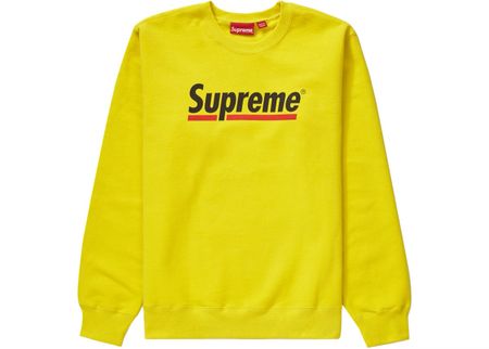Supreme Underline Crewnecl Yellow, Grösse L (neu)