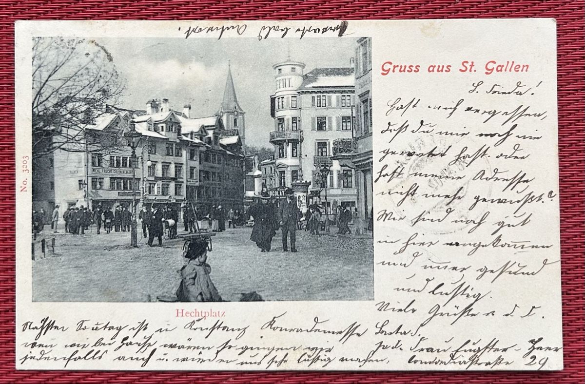 Cartoline postali: Gruss aus St.Gallen Hechtplatz  – Usato da Horw venduto da Tellbub