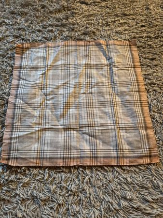 Damen Halstuch Foulard Kariert Beige Braun Creme
