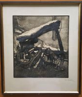 Edouard Vallet, Aquatinta, Radierung, Fontaine Valaisanne