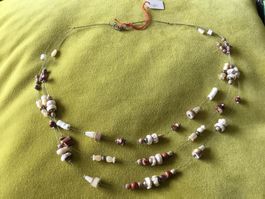 Collier 3 rangs perles céramiques
