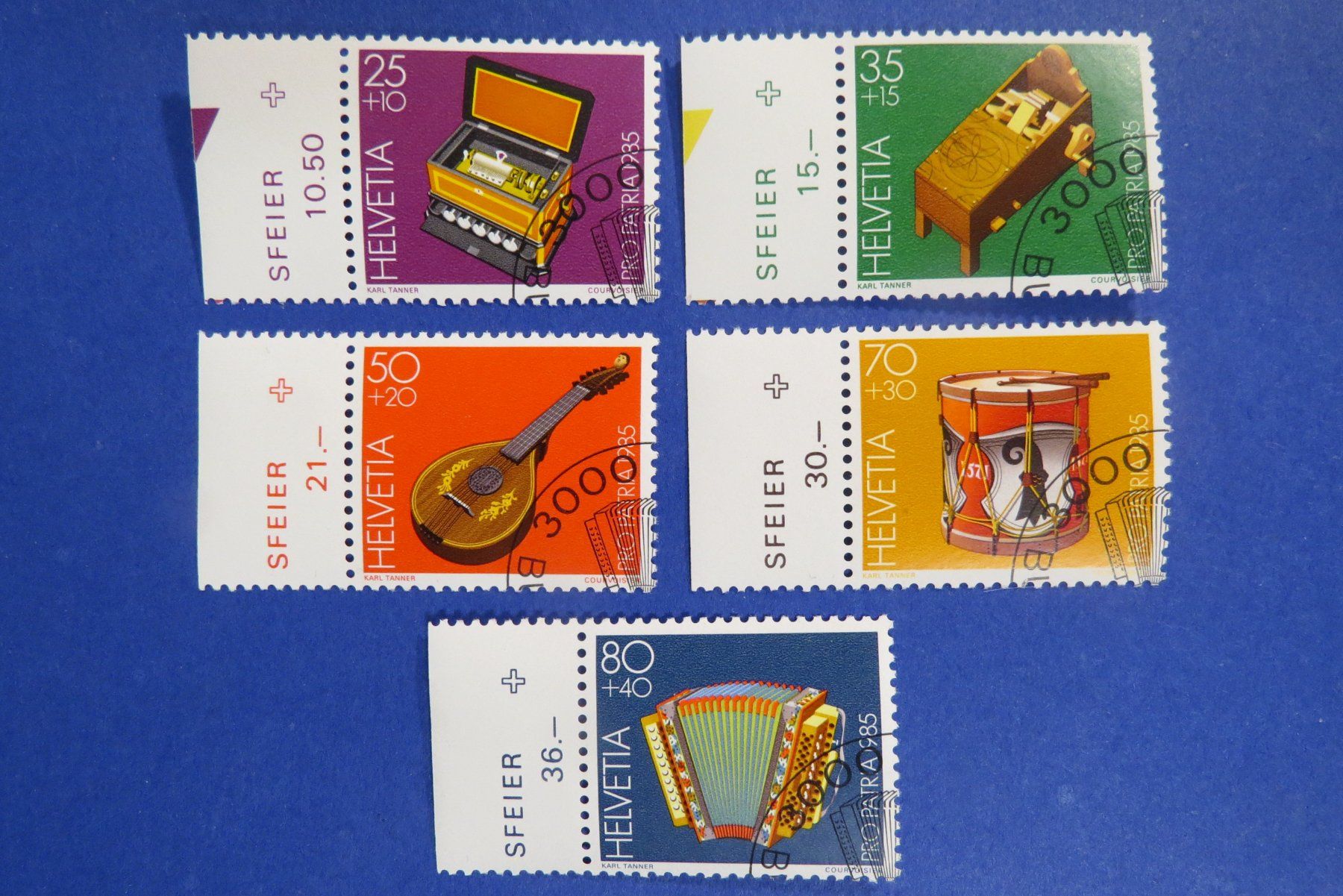 Tutti i francobolli: Serie Pro Patria 1985 - off.Ersttag-Eckstempel BERN – Usato da Brunnen venduto da Kumari