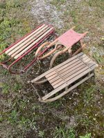 3 alte Schlitten