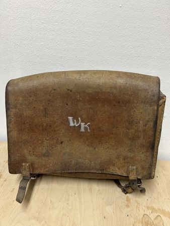 Antiker brauner Schulerthek, -ranzen aus Leder