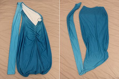 Damen Kleid One-Shoulder blau gebraucht