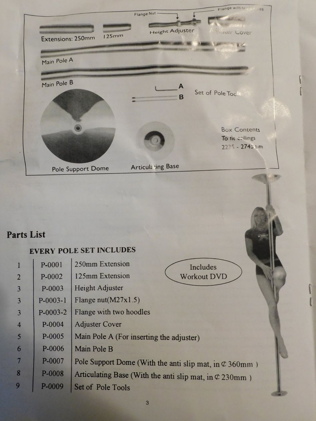 Hometrainer: Pole Dance - Pole Stange Pole Height Calculator – Usato da Sursee venduto da 76 4