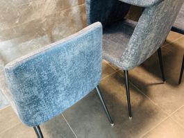 4x Modern Design Hochwertige Esszimmerstühle (Jeansblau)