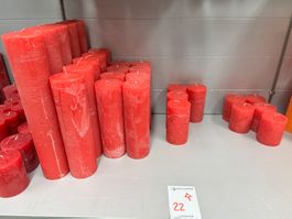 022 Posten Raureif Kerzen erdbeerrot aus Liquidation