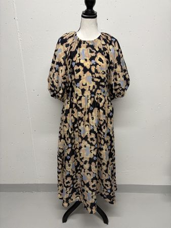 Second Female Kleid Gr. 40, Boho Ruth dress beige blau