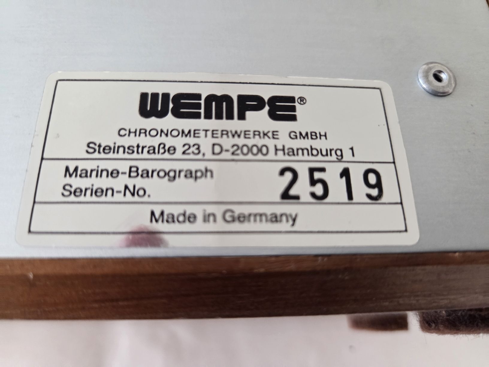 Autres appareils anciens: Marine-Barograph Wempe Chronometerwerke  – D'occasion à Dietikon par Allegra34 3