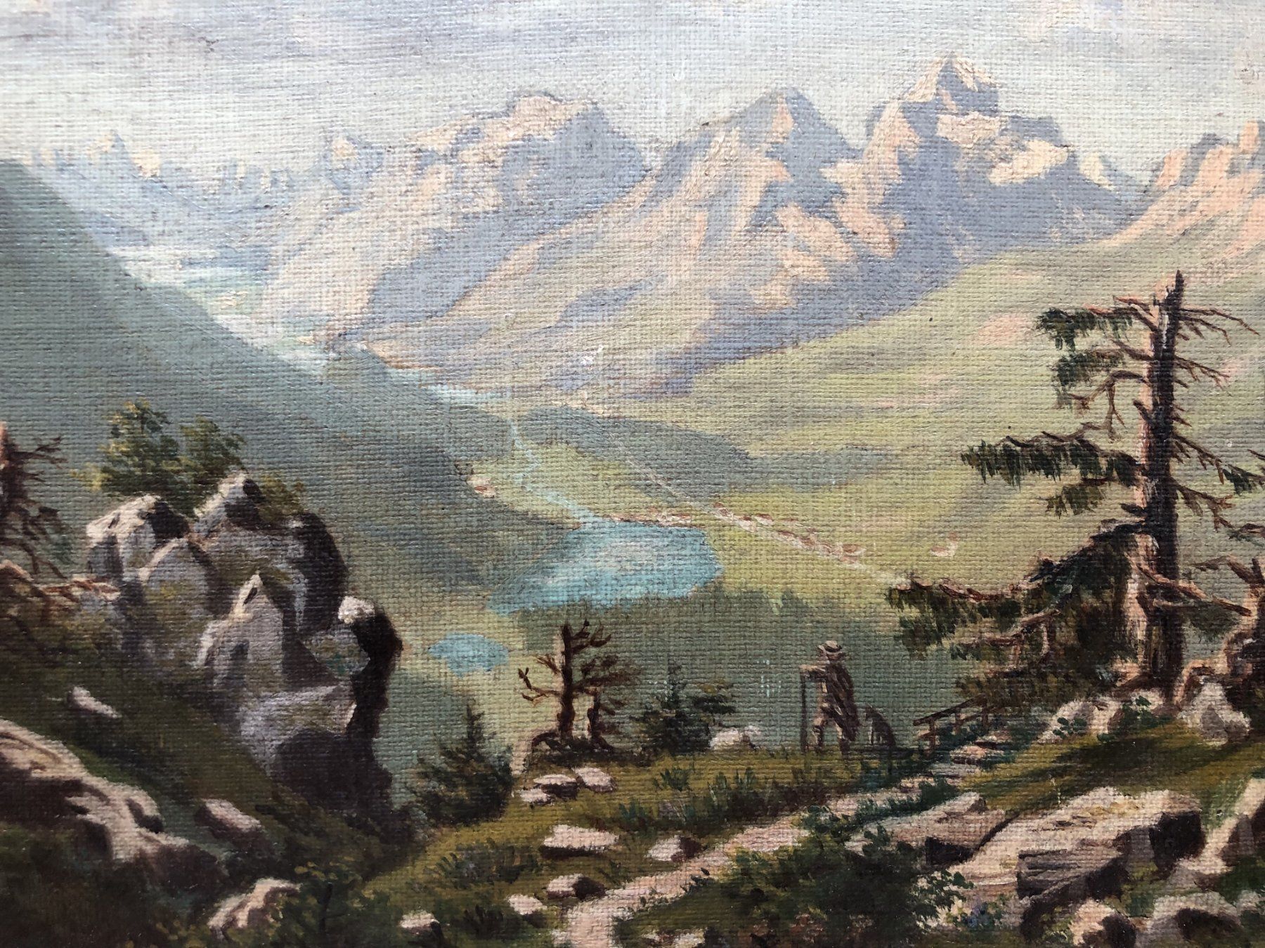 Tableaux: Antikes Ölgemälde - Engadin Schweiz - Um 1900 – D'occasion à Schaffhausen par durruti 2