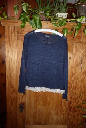 schöner leichter Pullover mit Spitzen C&A  Gr 40/42