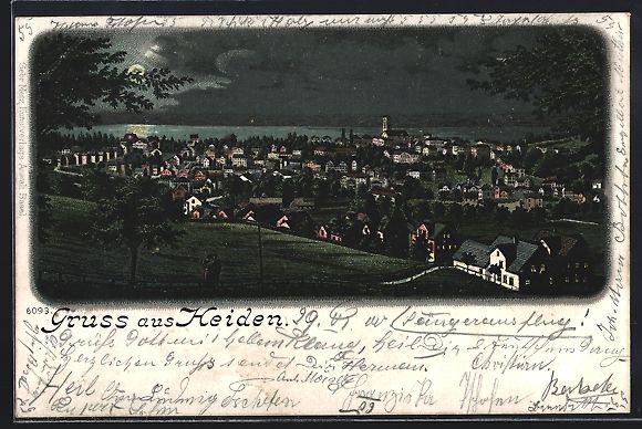 Cartoline postali: Litho Heiden, Totalansicht der Ortschaft – Usato da Berlin venduto da bartko-reher