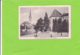 Zürich-Wasserkirche und Fraumünster--belebt
