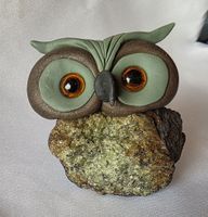 Eule Figur ist aus Naturstein Handgemacjt und einzigartige