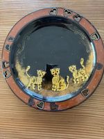 Dekorative Schale mit Tigerli und Herzen 22cm Neuwertig
