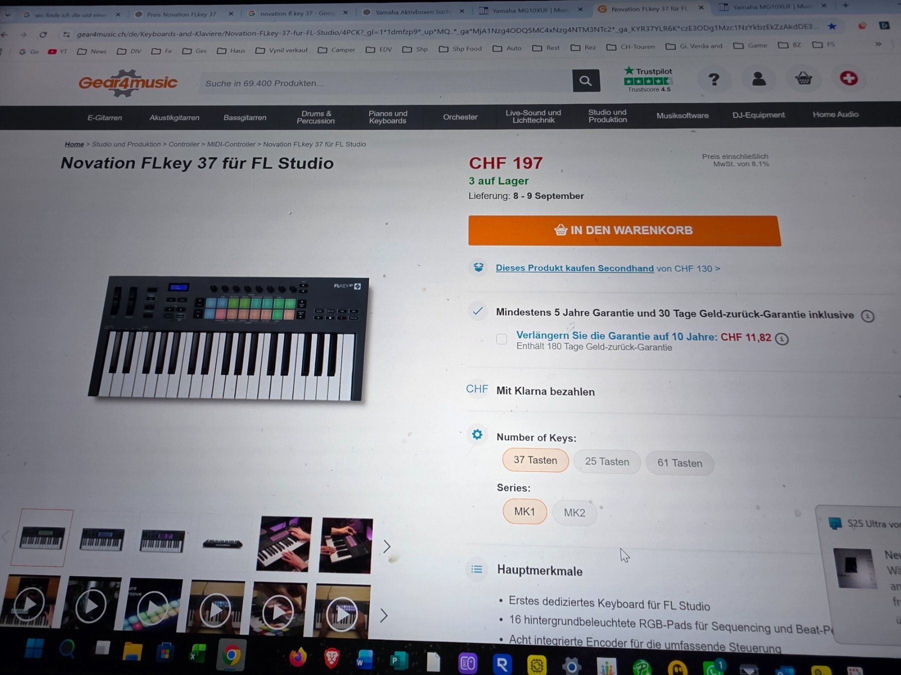 Novation Strumenti musicali: Novation FL Key 37 Studioauflösung – Nuovo e nell'imballaggio originale da Unterstammheim venduto da Porter101