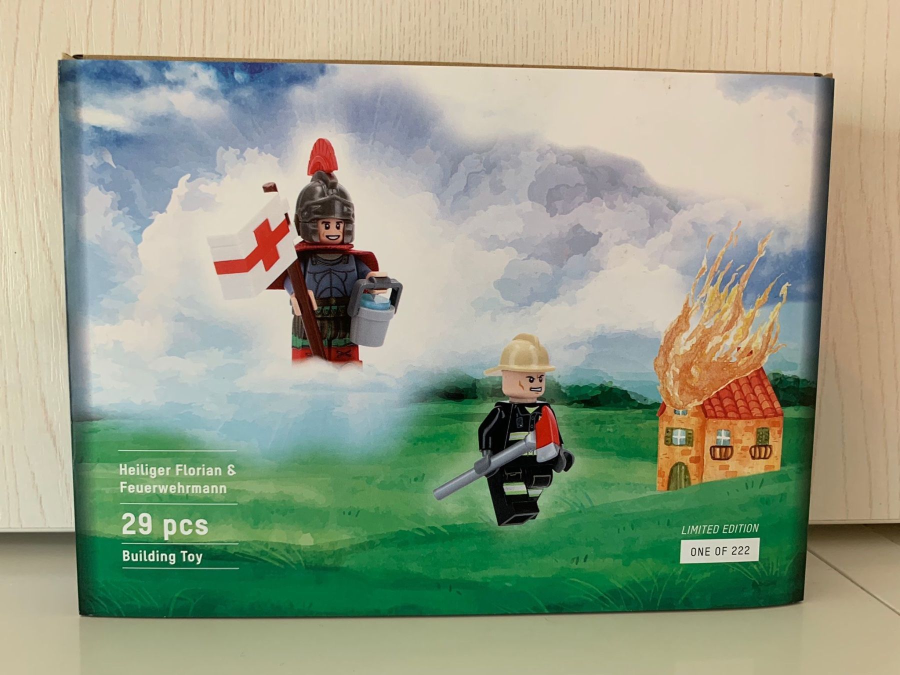 Lego Kit di costruzioni: LEGO Custom; Schutzpatron heiliger Florian & Feuerwehrmann – Nuovo e nell'imballaggio originale da Glattfelden venduto da Cassus90