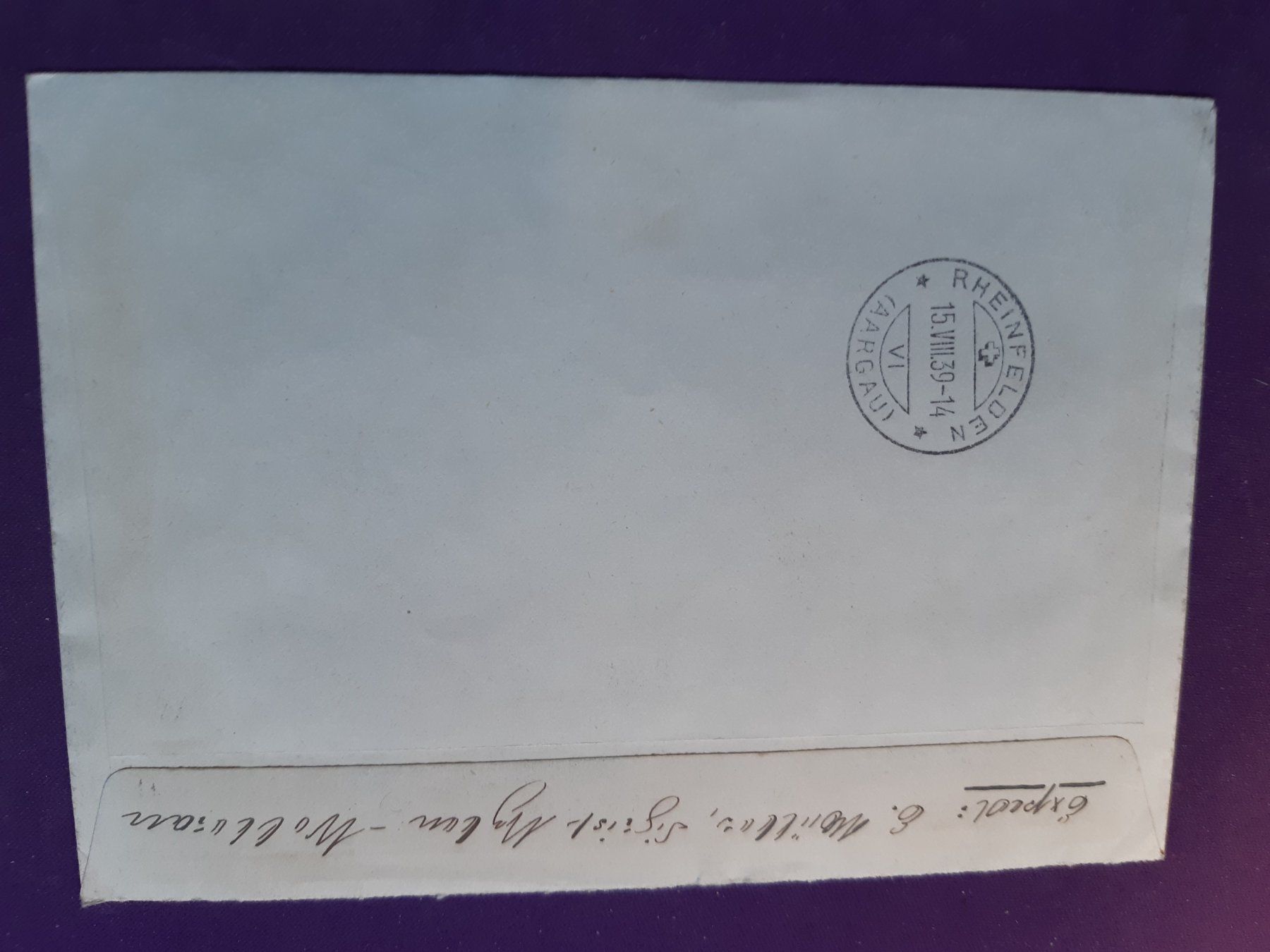Tutti i francobolli: alter Brief von 1939 eingeschrieben, Wollerau-Rheinfelden – Usato da Wangs venduto da weisstannen01 2
